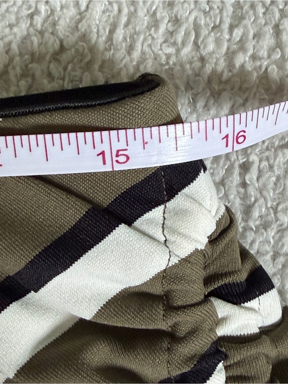 Solid & Striped Olive Green Diagonal Stipe Ruched High Slit Midi Skirt, Size XL - Picture 7 of 9